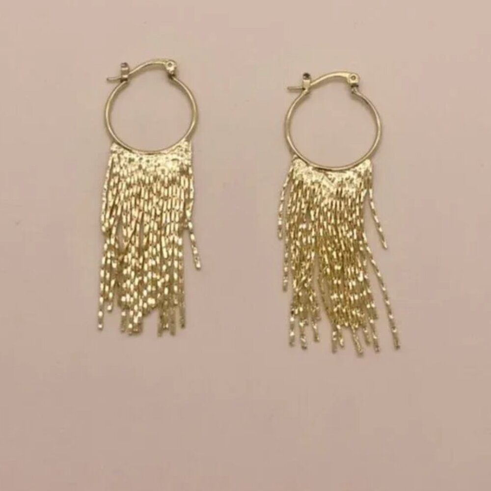 ❤️ FREE Tassel Fringe Chic Glam Modern Party Elegant Drop Moon Hoop Hip Earrings